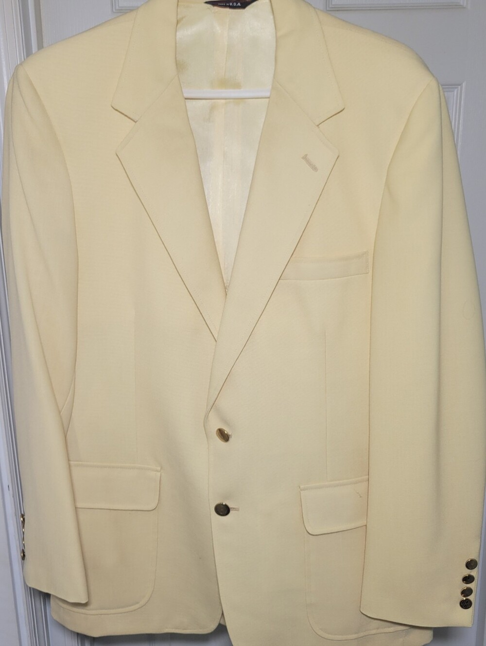 Vintage Ivy League Especially For Ivys Sport Coat 48R USA Made Ivory Cream